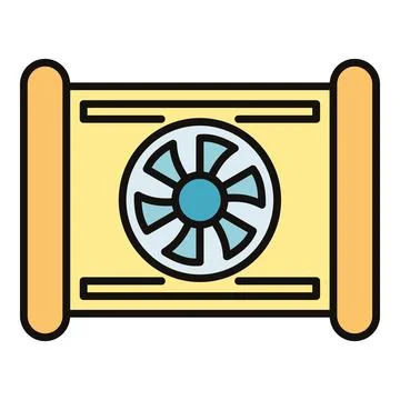 Car engine radiator cooling fan icon vector Stock Illustration
