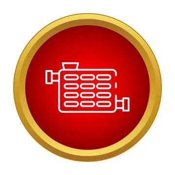 Car engine radiator cooling system outline icon Stock Illustration