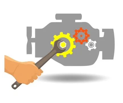 Car engine repair. Stock Illustration