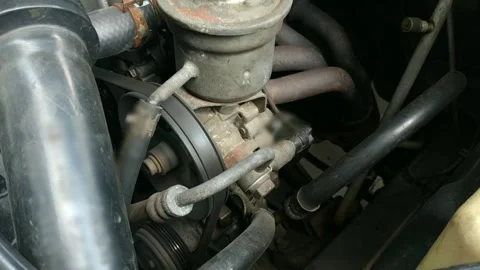 Car Engine Running Close Up Under the Hood Stock Footage 338222874