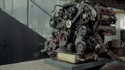Car engine in service Stock Footage 131299422