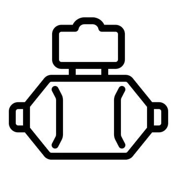 Car engine showing pistons and spark plugs in simple linear design Stock Illustration