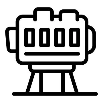 Car engine spare part placed on stand for repairing Illustrazione stock