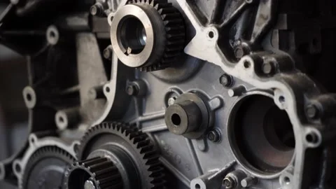 Car engine on the stand. close-up. isolated Stock Footage 206077269