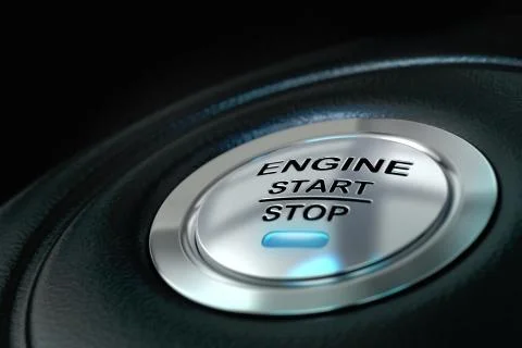 Car engine start and stop button 스톡 일러스트