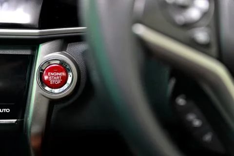 Car engine start and stop button Stock Photos