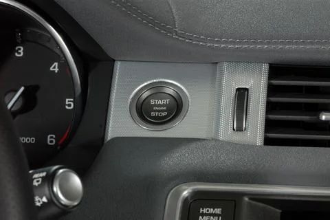 Car engine start and stop button Stock Photos