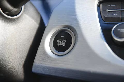 Car engine start button Stock Photos