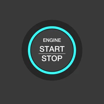 Car engine start stop button ignition. Stock Illustration
