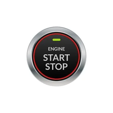 Car engine start stop button ignition. Push circle button engine stop start 스톡 일러스트