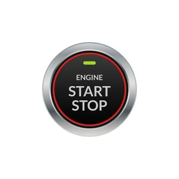 Car engine start stop button ignition. Push circle button engine stop start 스톡 일러스트