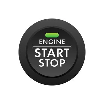Car engine start stop button. Starting and stopping switch for motor vehicles. 스톡 일러스트