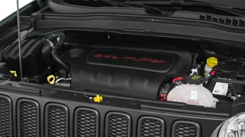 Car engine in studio close up Anvil 2018 Jeep Renegade Trailhawk Stock Footage 160009640