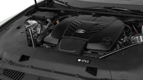 Car engine in studio close up Atomic Silver 2018 Lexus LC LC 500 Stock Footage 159968093