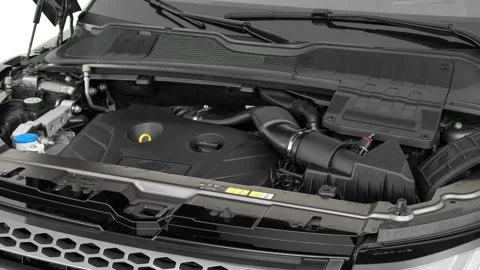 Car engine in studio close up Corris Gray 2017 Land Rover Range Rover Evoque HSE Stock Footage 159909061