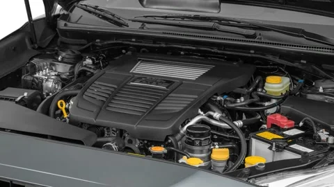 Car engine in studio close up Dark Gray Metallic 2017 Subaru WRX Base Stock Footage 159882346