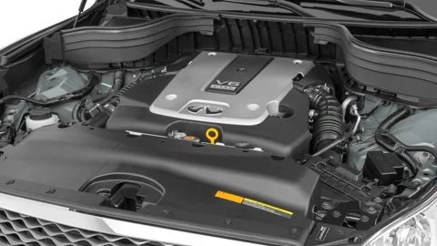 Car engine in studio close up Graphite Shadow 2016 Infiniti QX50 Stock Footage 159881326