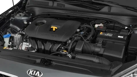 Car engine in studio close up Gravity Grey 2019 Kia Forte S Stock Footage 160029727