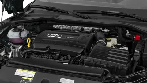 Car engine in studio close up Nano Gray Metallic 2018 Audi TT Roadster 2.0 TFSI Stock Footage 159969418