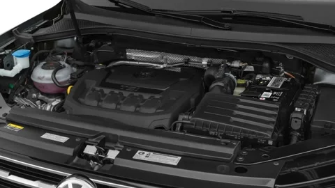Car engine in studio close up Platinum Gray Metallic 2020 Volkswagen Tiguan SE Stock Footage 160100351