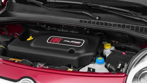 Car engine in studio close up Rosso Perla 2017 Fiat 500L Trekking Stock Footage 159963709