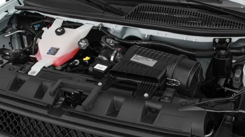 Car engine in studio close up Summit White 2018 Chevrolet Express 2500 Cargo WT Stock Footage 159992765