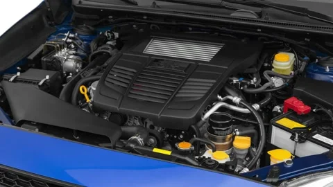 Car engine in studio close up WR Blue Pearl 2020 Subaru WRX Premium Video stock 160081145