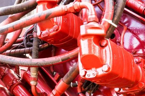 Car engine. sugar cane harvest Stock Photos