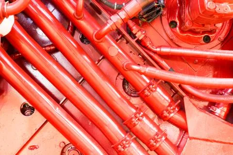 Car engine. sugar cane harvest Stock Photos