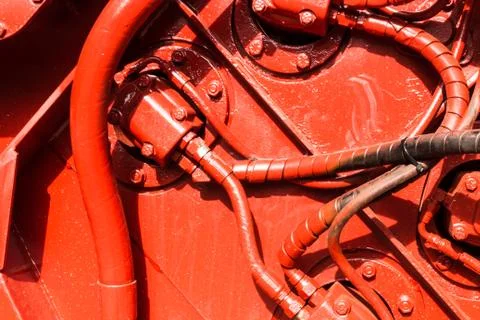 Car engine. sugar cane harvest Foto stock