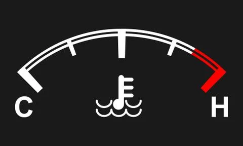 Car engine temperature gauge. Hot and cold symbols. Vector illustration. Stock Illustration