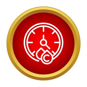 Car engine temperature gauge showing a high temperature level Stock Illustration