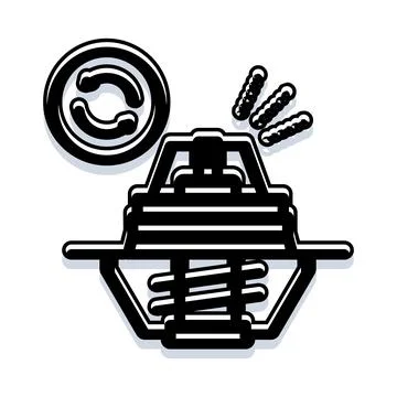 Car engine thermostat regulating cooling system temperature 스톡 일러스트