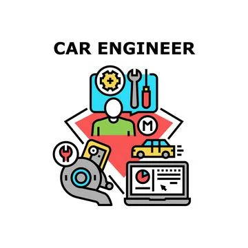 Car Engineer Vector Concept Color Illustration Stock Illustration