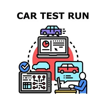 Car engineering testing and diagnostic process development 스톡 일러스트