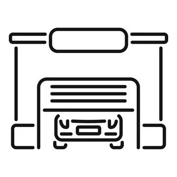 Car entering automatic garage door system Stock Illustration