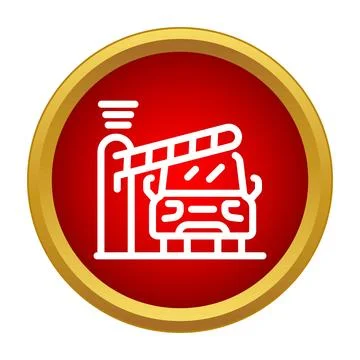 Car entering automatic parking barrier gate access system Stock Illustration