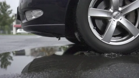 The car enters the pool Stock Footage 71768285