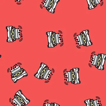 Car entertainment system vector seamless pattern Stock Illustration