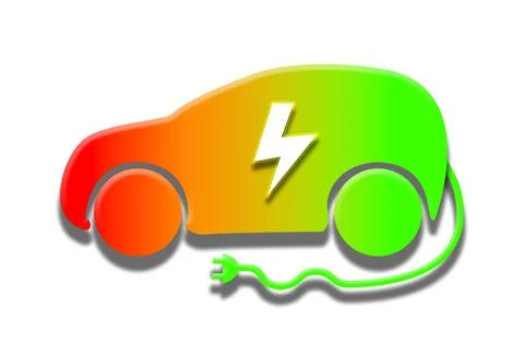 Car EV battery fully charged at 100% illustration Stock Illustration