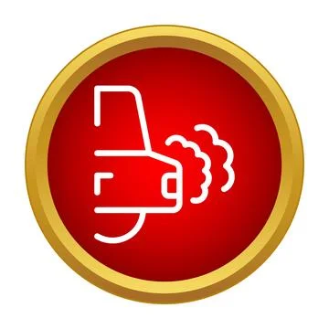 Car exhaust emissions causing environmental air pollution icon Stock Illustration