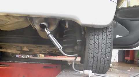 Car exhaust emissions test Stock Footage 62069669