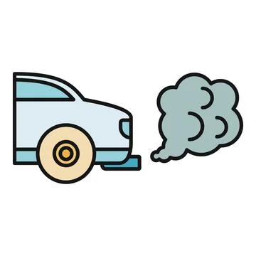 Car exhaust emitting smoke causing air pollution Stock Illustration