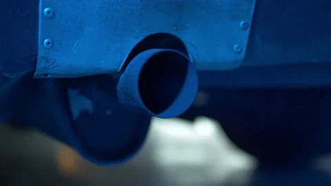 Car exhaust pipe vibrating and accelerating Stock Footage 200859784
