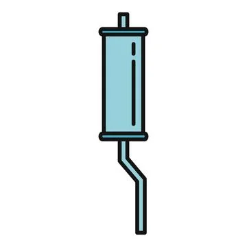 Car exhaust system muffler pipe outline icon Stock Illustration