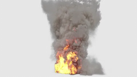 Car explodes with smoke and dust on transparent background Stock Footage 295504969