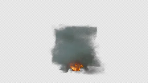 Car explodes while driving on transparent background Stock Footage 295504898