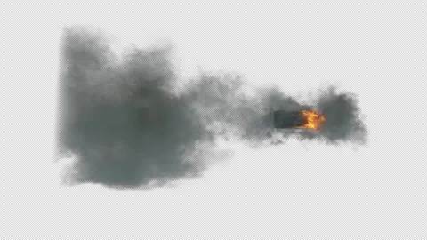 Car explodes while driving on transparent background Stock Footage 295505161