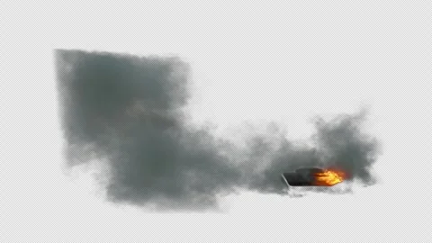 Car explodes while driving on transparent background Stock Footage 295505684