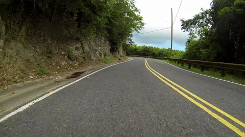 Car explores the roads of the USVI Stock Footage 41541905